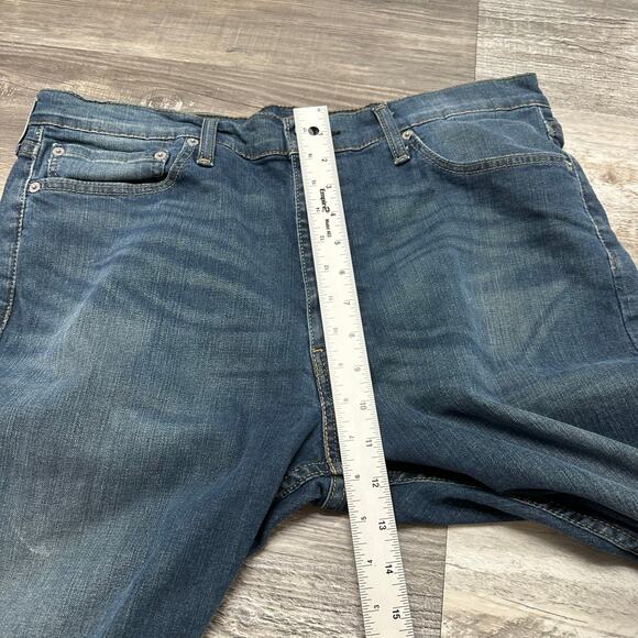 Levis 513 Dark Wash Faded Blue Mens 36x30 Slim Straight Fit Denim Jeans Red Tab - Picture 10 of 12